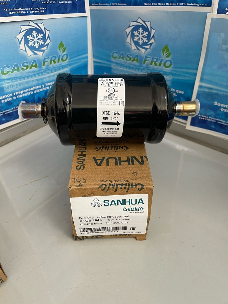 [FL121233SH] Filtro secador unidireccional Sanhua (1/2″) Solder