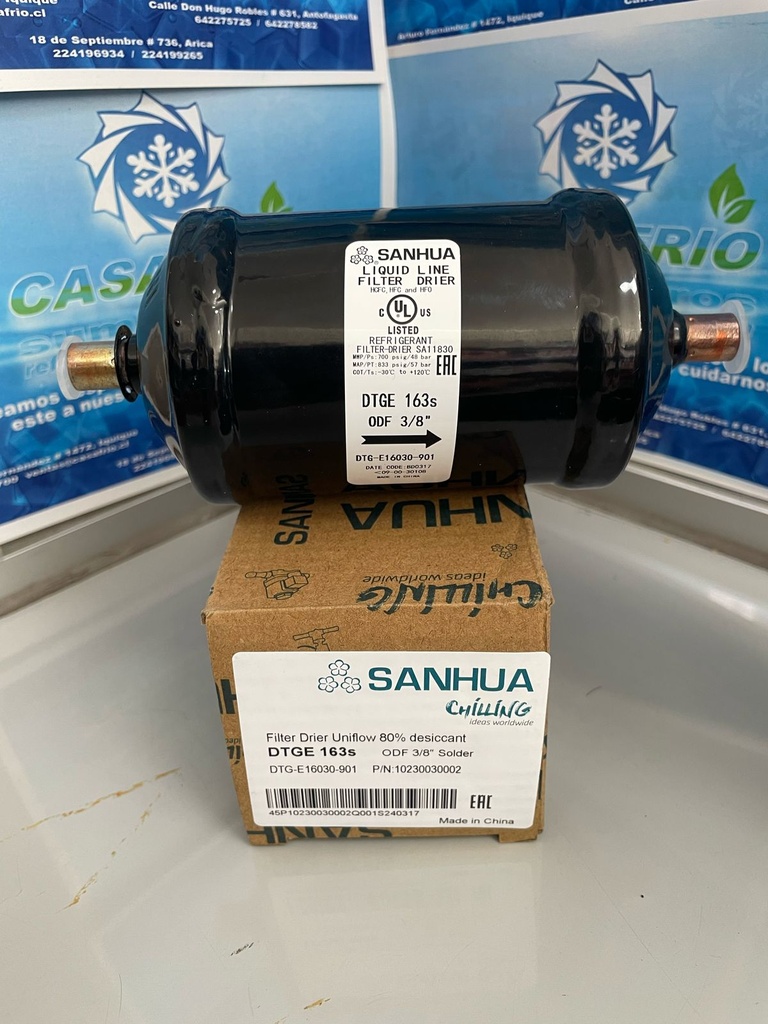 [FL1211238SH] Filtro secador unidireccional Sanhua (3/8″) Solder