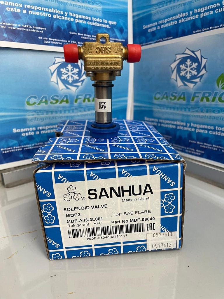 [VS2103140MDF] Válvula Solenoide Sanhua (Flare) (1/4″)