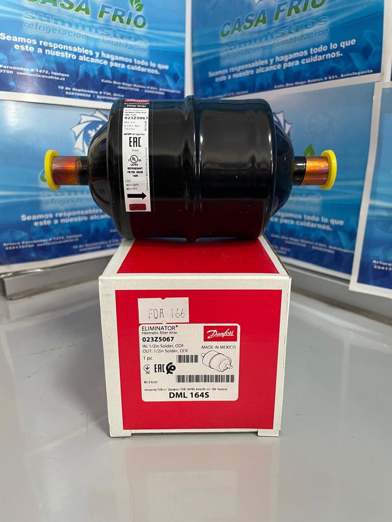 [FL121233DF] FILTRO SECADOR UNIDIRECCIONAL DANFOSS (1/2″) SOLDER